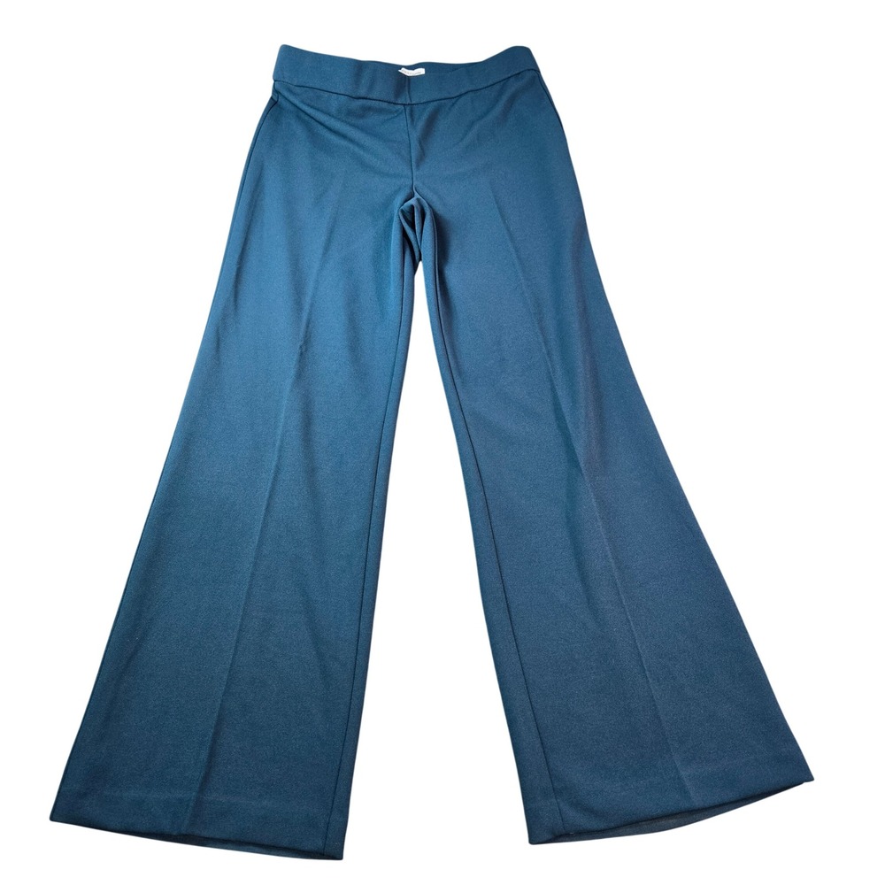 Jules & Leopold Women's Wide Leg Dress Pants Teal Blue Stretch Trousers Size Med